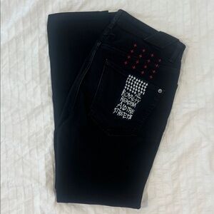 Ksubi black Jeans with Red and White Pocket Design